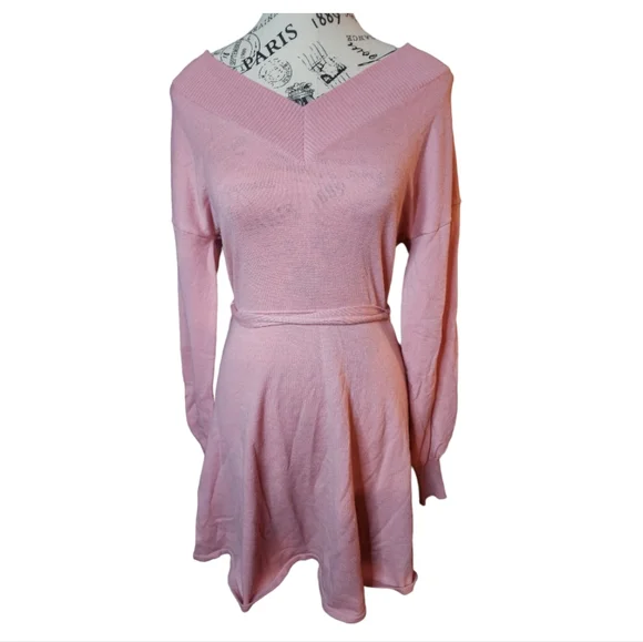 long sleeve.mini dress Plungey Long Sleeve Mini Shapewear Dress - Black
